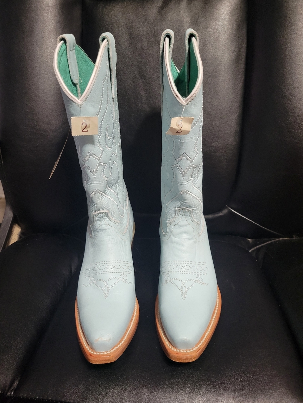 Girls Baby Blue Corral Cowboy Boots Size 2